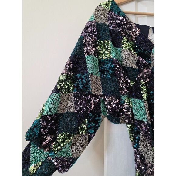 Song of Style Catcher Mini Dress in Argyle Multi S NWT - Picture 8 of 12